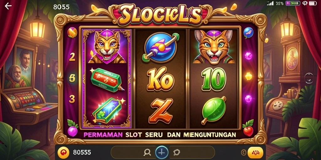 Screenshot 8055 menunjukkan tampilan gameplay menarik dengan berbagai simbol slot.
