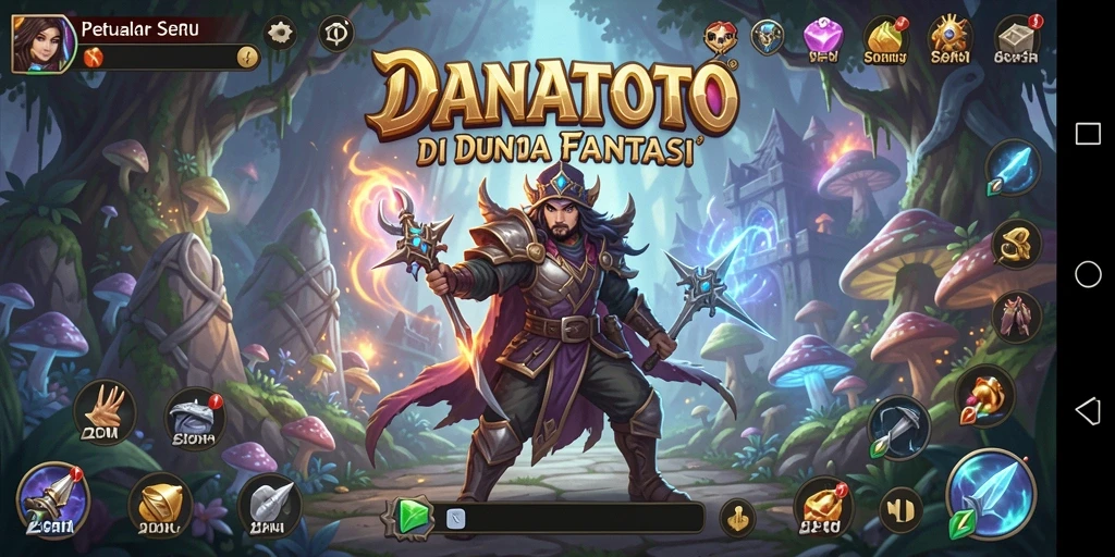 Tampilan gameplay <strong>DANATOTO</strong> yang epik dalam petualangan fantastis.