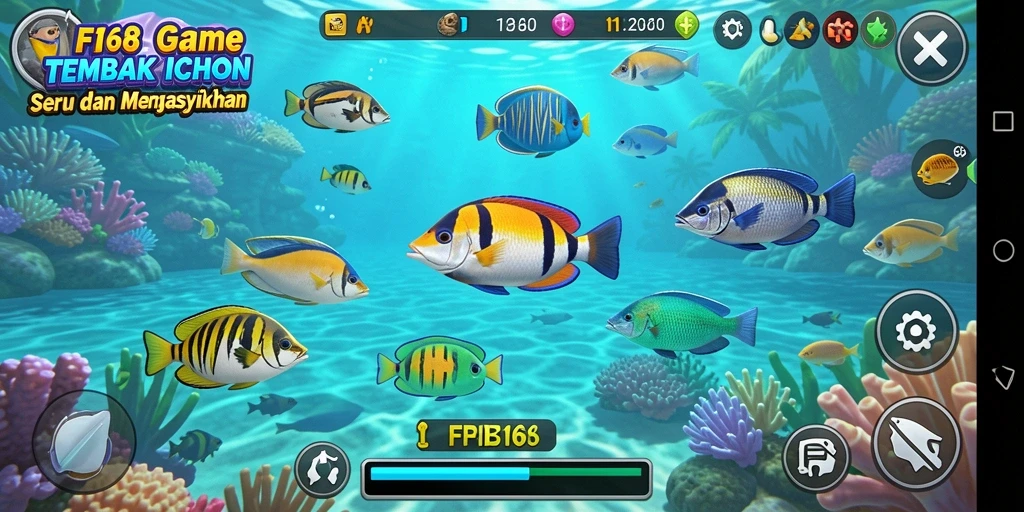 Tangkapan layar FB168 menampilkan serunya gameplay Tembak Ikan.