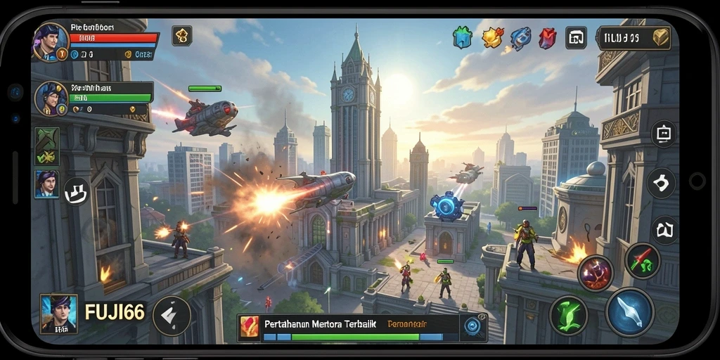 Tampilan gameplay dari FUJI66 yang menegangkan dalam Tower Defense.