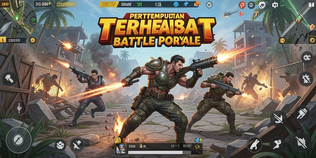 Gameplay action-packed dalam IDRRP dengan pertempuran sengit.