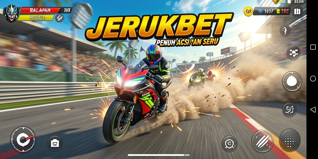 Tampilan aksi balapan motor yang menegangkan di JERUKBET.