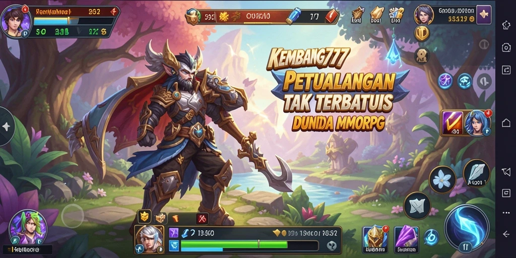 Screenshot gameplay KEMBANG777 yang menunjukkan pertempuran epik dalam dunia MMORPG.