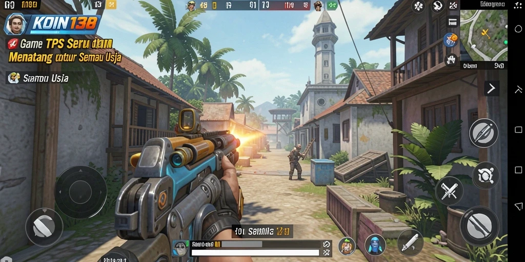 Gameplay KOIN138 menunjukkan pertempuran intens dalam lingkungan yang dinamis.