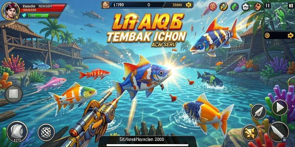 Tampilan permainan LI789 yang menampilkan aksi tembak ikan.