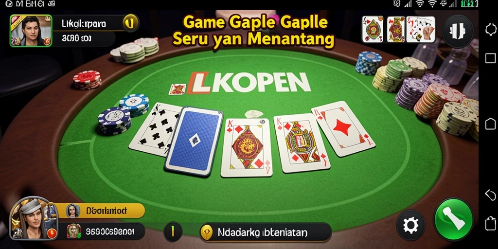 Tampilan gameplay LKOPEN menunjukkan aksi seru permainan Gaple.
