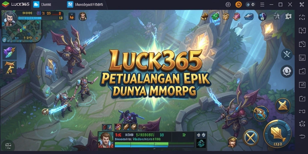 Screenshot LUCK365 menampilkan aksi pertarungan yang seru di dunia MMORPG.