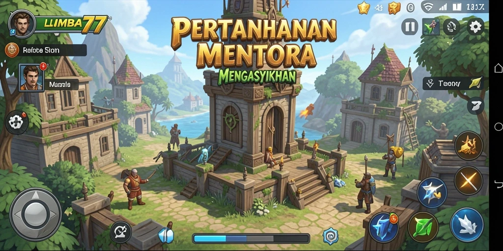 Tampilan gameplay LUMBA77 menampilkan pertahanan menara yang seru dan penuh tantangan.