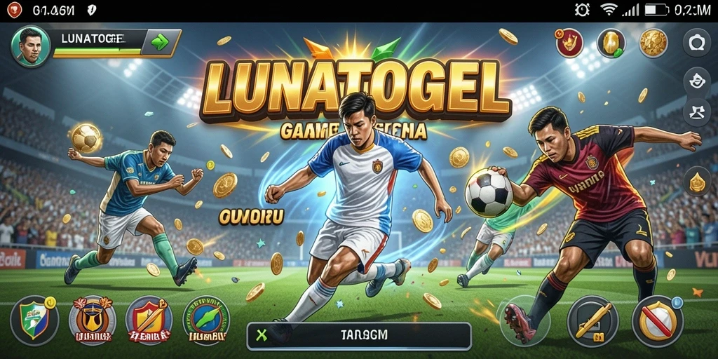 Tampilan gameplay seru di LUNATOGEL dengan berbagai olahraga.