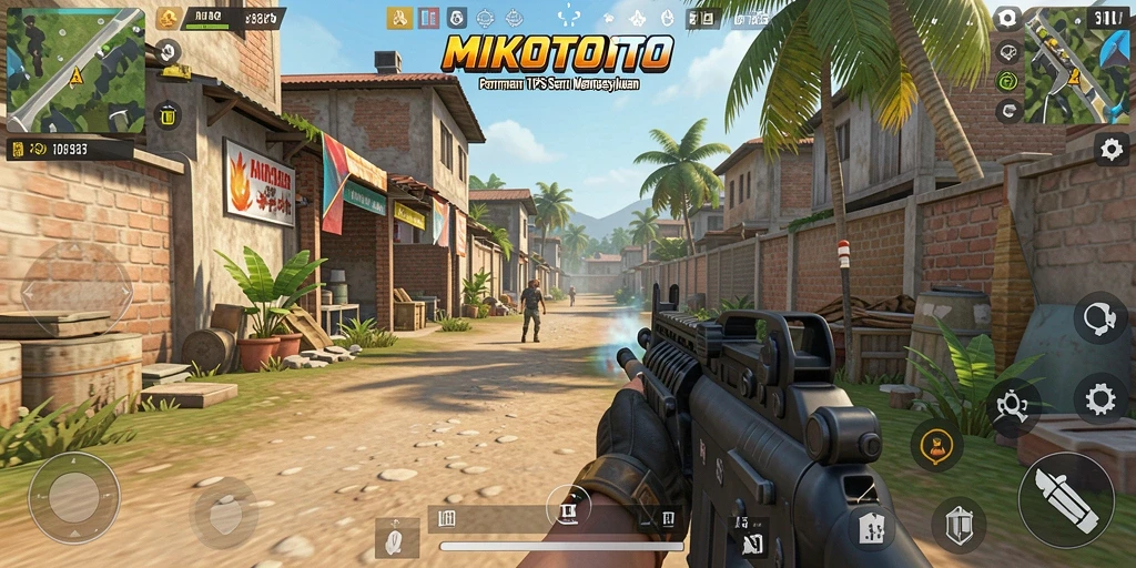 Tangkapan layar MIKOTOTO menampilkan aksi seru dalam permainan TPS.