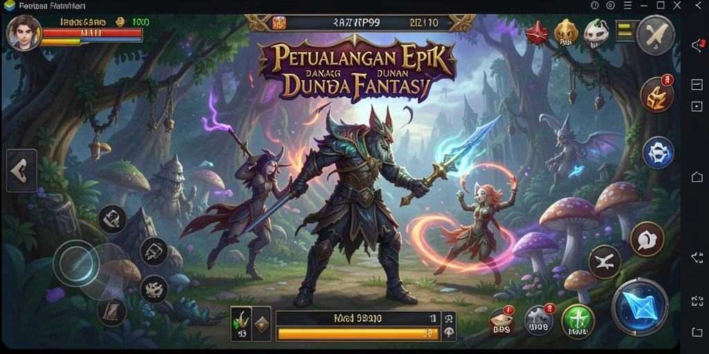 Tampilan gameplay RP99 di dunia RPG yang menakjubkan.