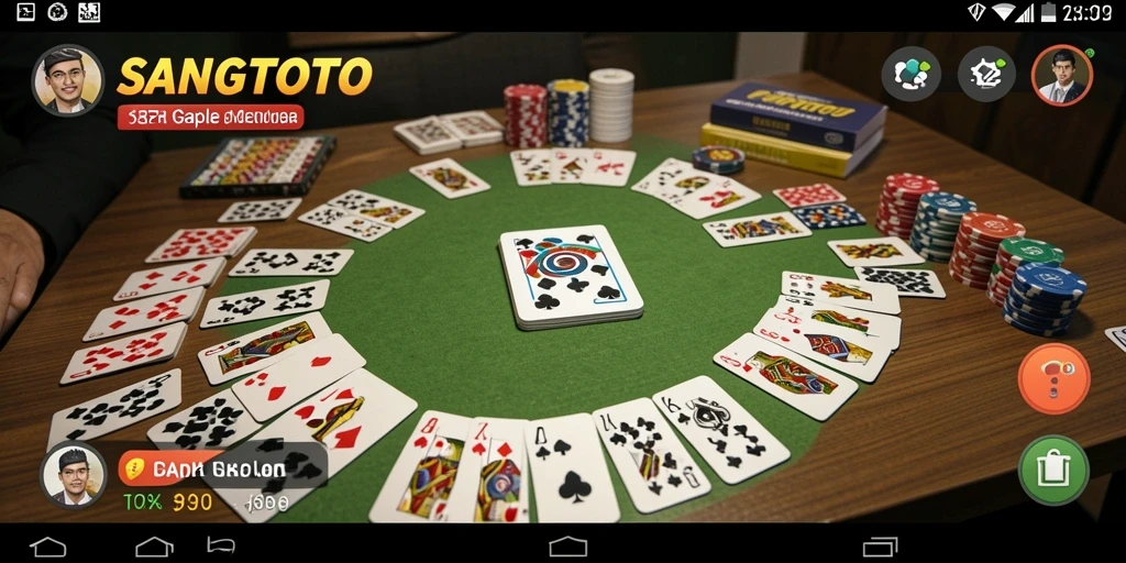 Screenshot gameplay SANGTOTO yang menunjukkan pertandingan Gaple yang seru.