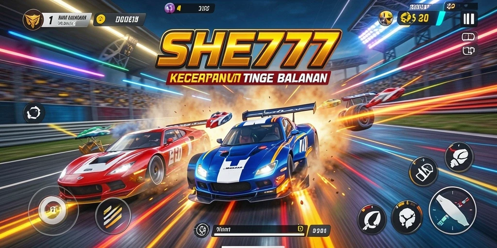 Tampilan action balapan cepat di SHE777 yang mendebarkan.