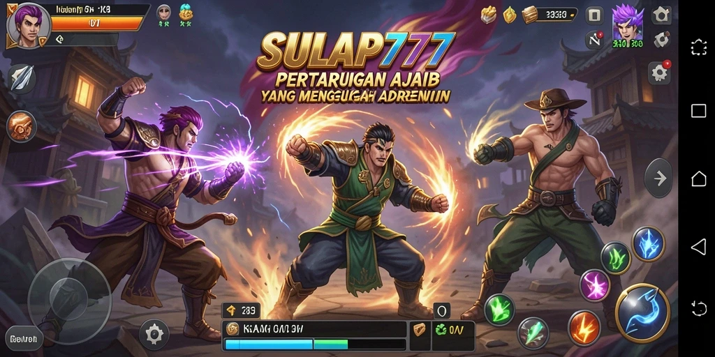 Tampilan seru dari gameplay pertarungan di SULAP777.